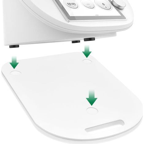 Plateau coulissant, compatible avec les Thermomix TM6 et TM5, facile à déplacer sans abîmer la balance, support stable grâce à l'amortissement des vibrations, avec poignée, blanc (1/5)
