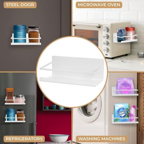 Magnetisches Gewürzregal für den Kühlschrank, magnetisches Regal, Kühlschrankregale aus Metall mit extra starken Magneten, magnetisches Kühlschrankregal, perfekter Platzsparer (bla) (1/4)