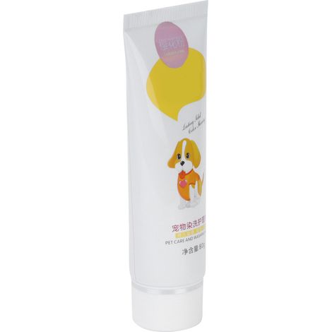 Crème colorante semi-permanente temporaire pour poils d'animaux, facile à utiliser (poudre de fleur de cerisier 80 ml) (1/5)