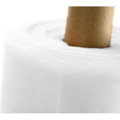 Tul decorativo de 150 cm x 10 m, blanco. (1/5)