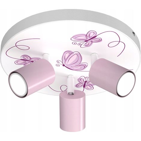 Kinder-Deckenleuchte für Mädchen, Schmetterlinge, LED, polnische Lampe, GU10