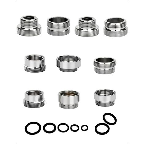 Lot De 10 Adaptateurs De Robinet Universel Avec Joints Pour Tuyau D Arrosage Cuisine Connecteur Fileté Mamelon Double Pour Lavabo Et Jardin Raccord (1/5)