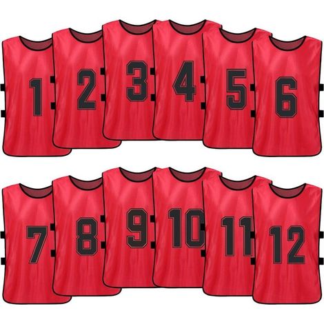 6PCS Pinnies de football pour enfants Maillots de football à séchage rapide Sports pour jeunes Scrimmage Équipe de basket-ball Formation Bavoirs numérotés Gilet d'entraînement (1/5)