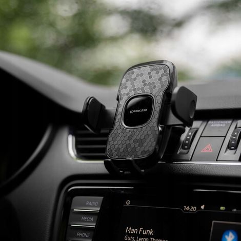 Support de téléphone de voiture en fibre de carbone pour grille d'aération, design élégant (1/5)