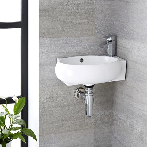 Ensemble Vasque Ovale Suspendue 43 X 28CM & Mitigeur Razor