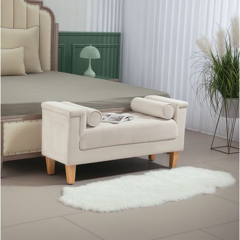 Panca imbottita con braccioli in poliestere 115 cm OKMYHOME (1/5)