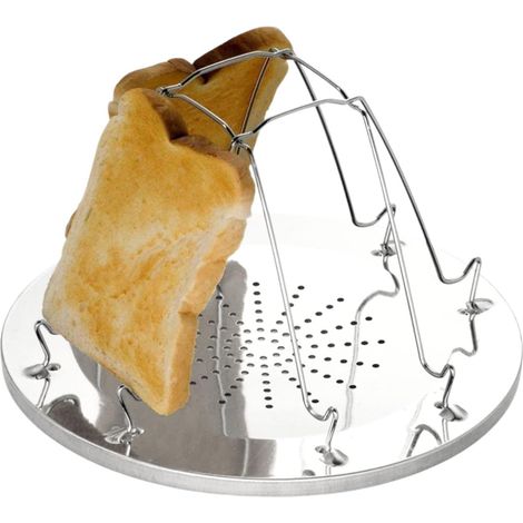 Tostapane da campeggio, 4 fette, supporto per il pane pieghevole per uso esterno, picnic, viaggi, campeggio, mini tostapane, accessorio da campeggio portatile e pieghevole in acciaio inossidabile (1/5)