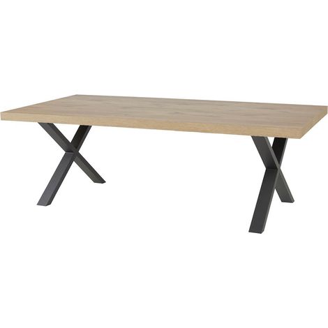 Table repas 170cm aspect chêne Canyon Piètement X en métal - SÉQUENCE (1/4)