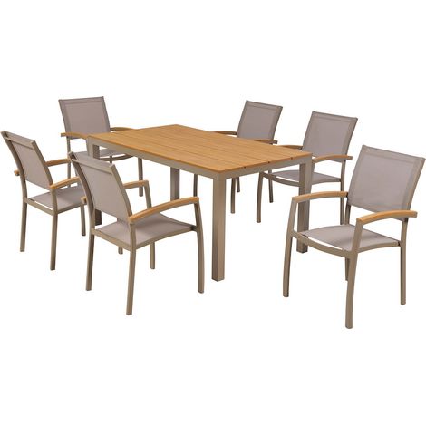 Piemont Set 7tlg Alu/Textil Tisch 160 x 90 cm