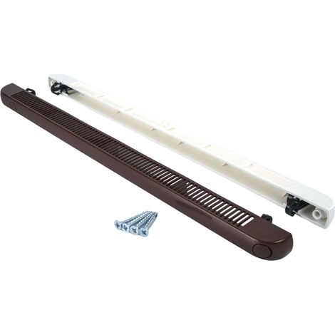 Rejilla de ventilación manual para ventana F Vent 2500 con clip, color blanco/marrón (1/3)