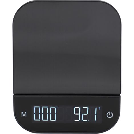 Küchenwaage (0,1 g bis 3 kg) mit LED-Display, Touch-Bedienung, Tara-Funktion, automatischer Zeitschaltuhr und Kaffeewaage für die Familienküche (1/5)