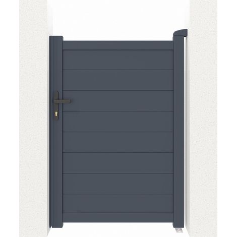 Casanoov – Portillon aluminium EIGER 1m H.140cm Gris anthracite – Occultation totale – Kit à assembler – Dimensions 100x143cm