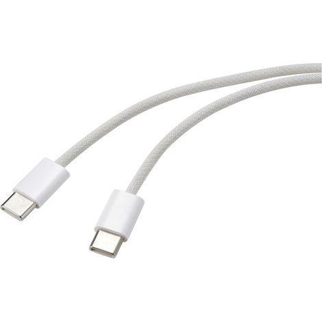 Renkforce USB-Kabel   USB-C® Stecker, USB-C® Stecker 1.00 m Weiß verdrillte Paare RF-6056878