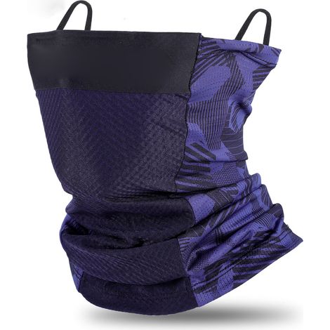 Masque cyclisme été en soie de glace, tour de cou respirant, bandana sport, équipement vélo bleu marine, taille unique. (1/5)