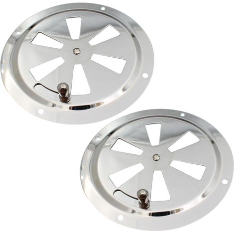 Grille d'aération ronde à persiennes en acier inoxydable de 12,7 cm ou 15,2 cm avec poignée facile à ouvrir et à fermer, noir (1/5)