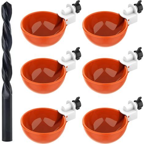 6pcs abreuvoir automatique poule Abreuvoir pour Poule Abreuvoir automatique pour volaille Avec foret DIY Abreuvoir Poules Abreuvoir Poule avec scie à Trou de pour Poussins Canards Oies Dindes (1/4)