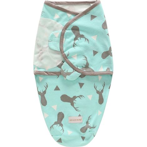 Couverture Emmaillotage Bebe, Gigoteuse Emmaillotage Bébé, en 100% Coton, Unisex, 0-3 Mois (Cerf Gris)