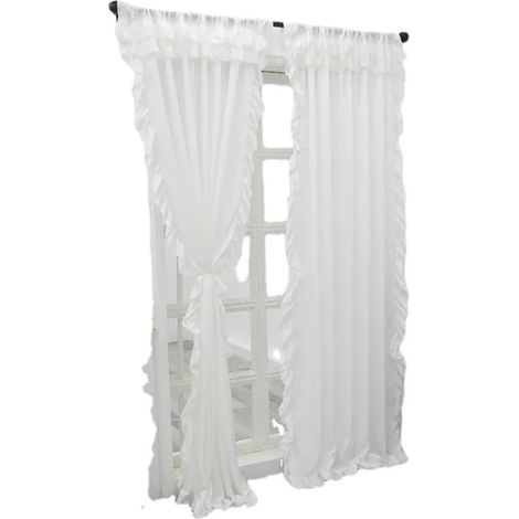 (W100 x H200 cm) Rideaux à Volants Rideau de fenêtre à Volants en Gaze Blanche française en Velours for Balcon, Salon, Produit Fini