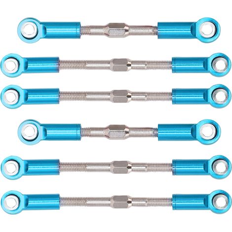 Tige de direction métallique pour servo RC, compatible modèles 1/14 WLtoys 144001 124018 124019, pièce bleue (1/5)