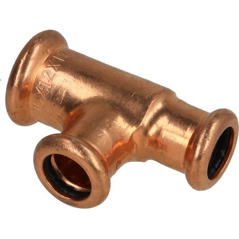 Raccord à sertir cuivre té réduit 15 x 12 x 12 mm F/F/F contour M