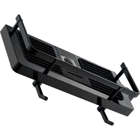 Étagère Perçage, Étagère Murale à Savonnette, Plastique Noir, Multifonction, Installation Facile, pour Petites Salles de Bain (1/5)