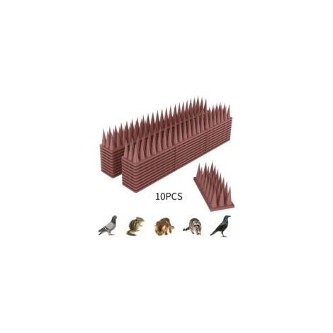 Pic Anti Pigeon Plastique, 10 Pièces Répulsif Piege, Anti Oiseaux pour Chats Moineaux, pour Balcon Fenêtre, Respectueux des Animaux Pique (Marrón)- Crezuo (1/4)