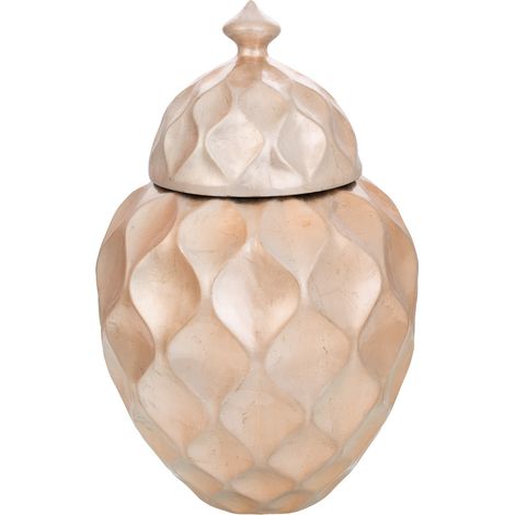Jarrón de cerámica dorado 30,5x30,5x47