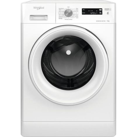 Whirlpool – Lave-linge frontal 9kg – Classe A – Vitesse d'essorage 1200 trs/min – Niveau sonore 78 dB – Départ différé