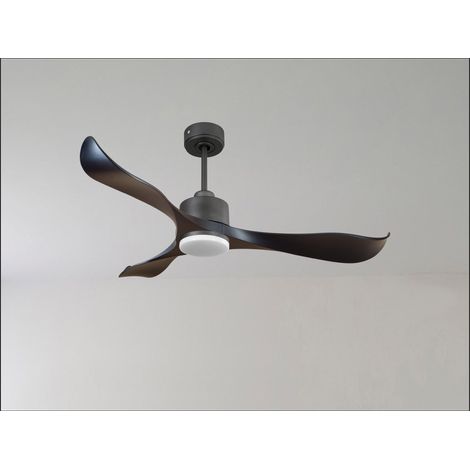 Modulo Slim de Klassfan - Ventilateur de plafond et destratificateur moteur DC chrome et pales bois sombre 10 à 20 m² (1/5)