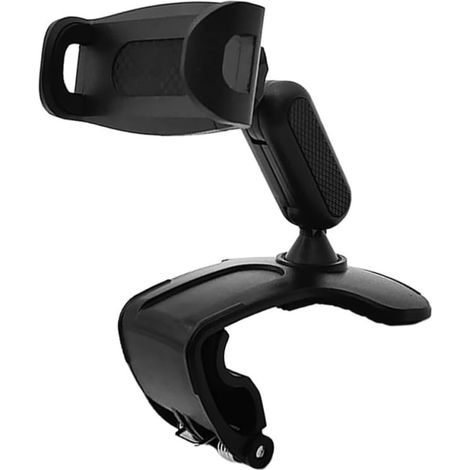 Support de Téléphone Voiture en ABS Rotatif et Multifonction Clip Ajustable pour Tableau de Bord et Rétroviseur Compatible la Plupart des Téléphones Portables (1/5)