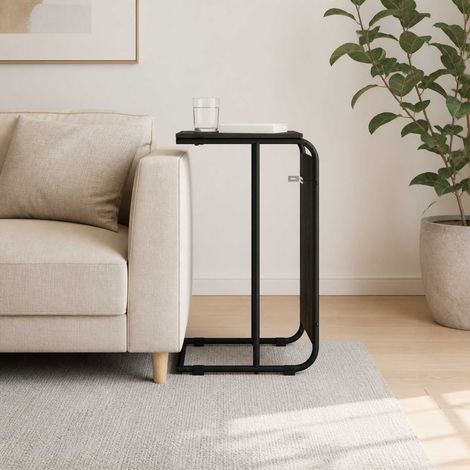 vidaXL Mesa lateral Roble Negro 40 x 31 x 55 cm Madera de ingeniería (1/5)
