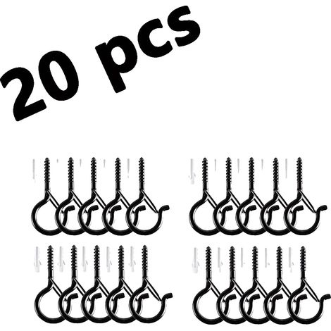 Ganchos de tornillo resistentes al viento, clips de seguridad, soluciones de colgado versátiles, 20 unidades. (1/2)