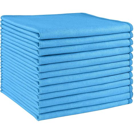 Mikrofaser-Reinigungstücher 12er-Set, fusselfrei, blau, 30x30cm (1/5)