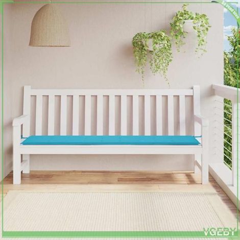 361207 Coussin de banc de jardin turquoise 200x50x4 cm tissu (1/5)