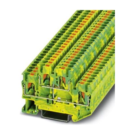 PHOENIX CONTACT PTTB 2,5-PE - Terminal de doble toma de tierra (0,14 mm² - 4 mm², 4 conectores, 5,2 mm de ancho), color verde y amarillo (1/2)