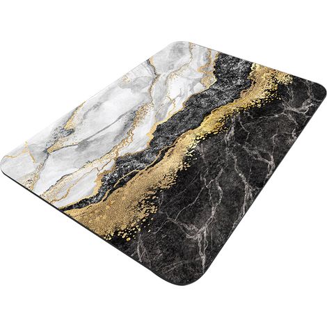 Tapis de sol absorbants pour salle de bain, boue de diatomées, tapis de bain, tapis de bain antidérapants à séchage rapide pour la maison (1/5)