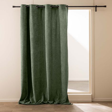 Rideau en Tissu Bouclette "Winona" 140x260cm Vert Cèdre