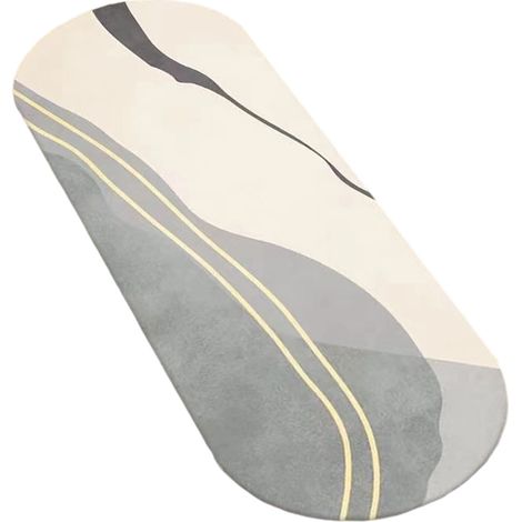 Tapis pour Chambre à Coucher 40x120cm OEMG 02 Tapis Imitation Cachemire Ovale TPR Descente de Lit Antidérapante