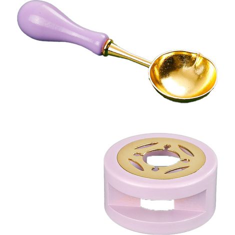 Kit Sceau à Cire - Chauffe-Sceau Réglable avec Socle en Métal - Pour Pastilles ou Bâtonnets de Cire - 1 Pièce (1/5)