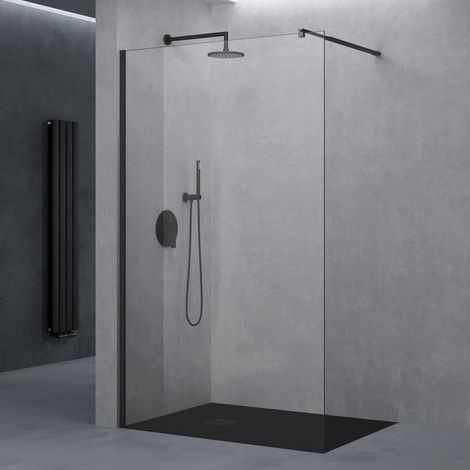 doporro Duschwand Duschtrennwand 160x200 Walk-In Dusche mit Stabilisator aus Echtglas 10mm ESG-Sicherheitsglas Klarglas inkl. Nanobeschichtung (1/5)