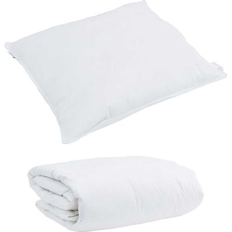 Duvet d'hiver avec oreiller 2 pcs,Couette Blanc Plume de canard CFW26544 (1/5)
