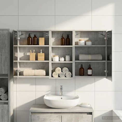 vidaXL Bathroom Cabinet Set 3 pcs 116 x 16 x 62.5 cm Engineered wood (1/5)