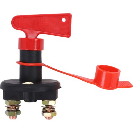 Lot de 2 coupe-batteries 12V/24V avec 4 clés – Interrupteur de coupure à clé, bornes en cuivre, écrous inox, pour voiture, bateau, camping-car, quad et camion (1/5)
