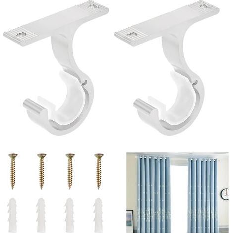 supports de tringle à rideaux, support de tringle à rideaux réglable pour tringles de 20 à 28 mm, support de tringle à rideaux robuste en alliage d'aluminium, support de tringle à rideaux suspendu au (1/5)