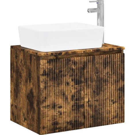 Bathroom Furniture Set Smoked Oak Engineered Wood vidaXL (1/5)