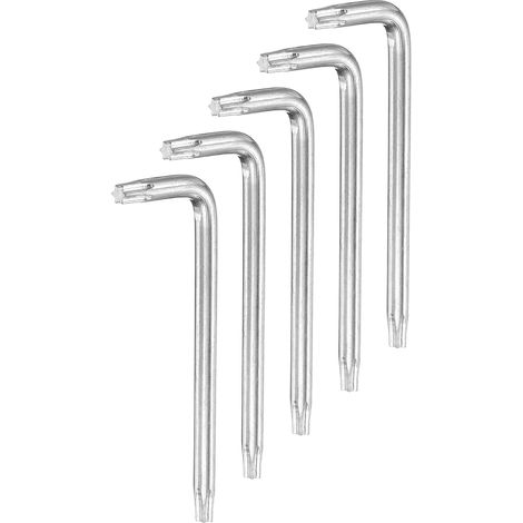 5 Pcs T25 Security Anti Tamper Torx Star Bit Wrench Silver (1/5)