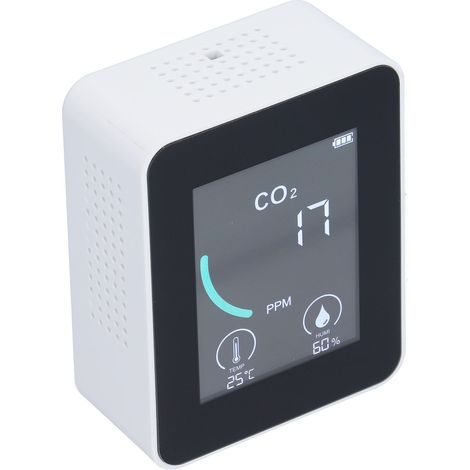 Détecteur de CO2 avec Écran LCD, Alarme, Thermomètre et Hygromètre - Moniteur de Qualité d'Air pour Intérieur (1/5)