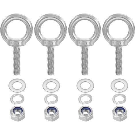 4 Pièces Boulon À Œil M8 x 30mm Avec Écrou Boulon À Œil Argent (1/5)