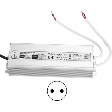 IP67 wasserdichtes Netzteil 24V 150W 6,25A Transformator LED Konstantspannung EU-Stecker AC85-265V. (1/5)