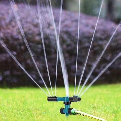 360° drehbarer Regner mit 3 verstellbaren Armen, automatisches Bewässerungsgerät für Garten und Rasen, große Reichweite, robust und praktisch. (1/5)